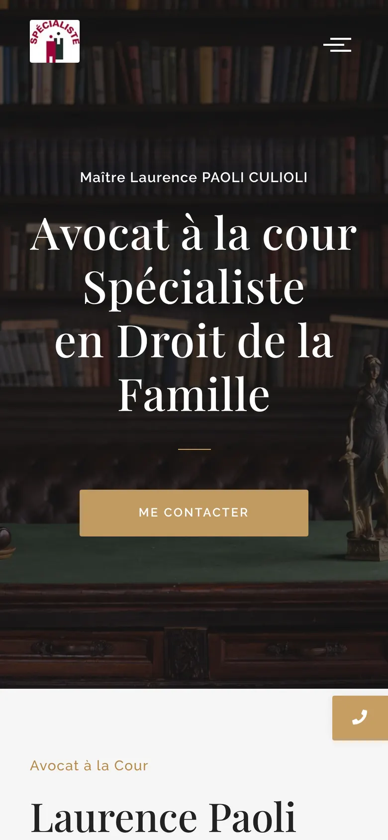 Site de Maître Laurence Paoli sur mobile