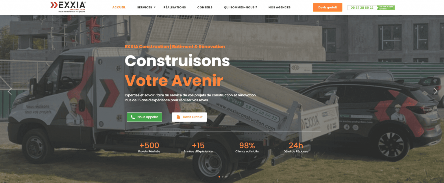 Exxia Construction site internet