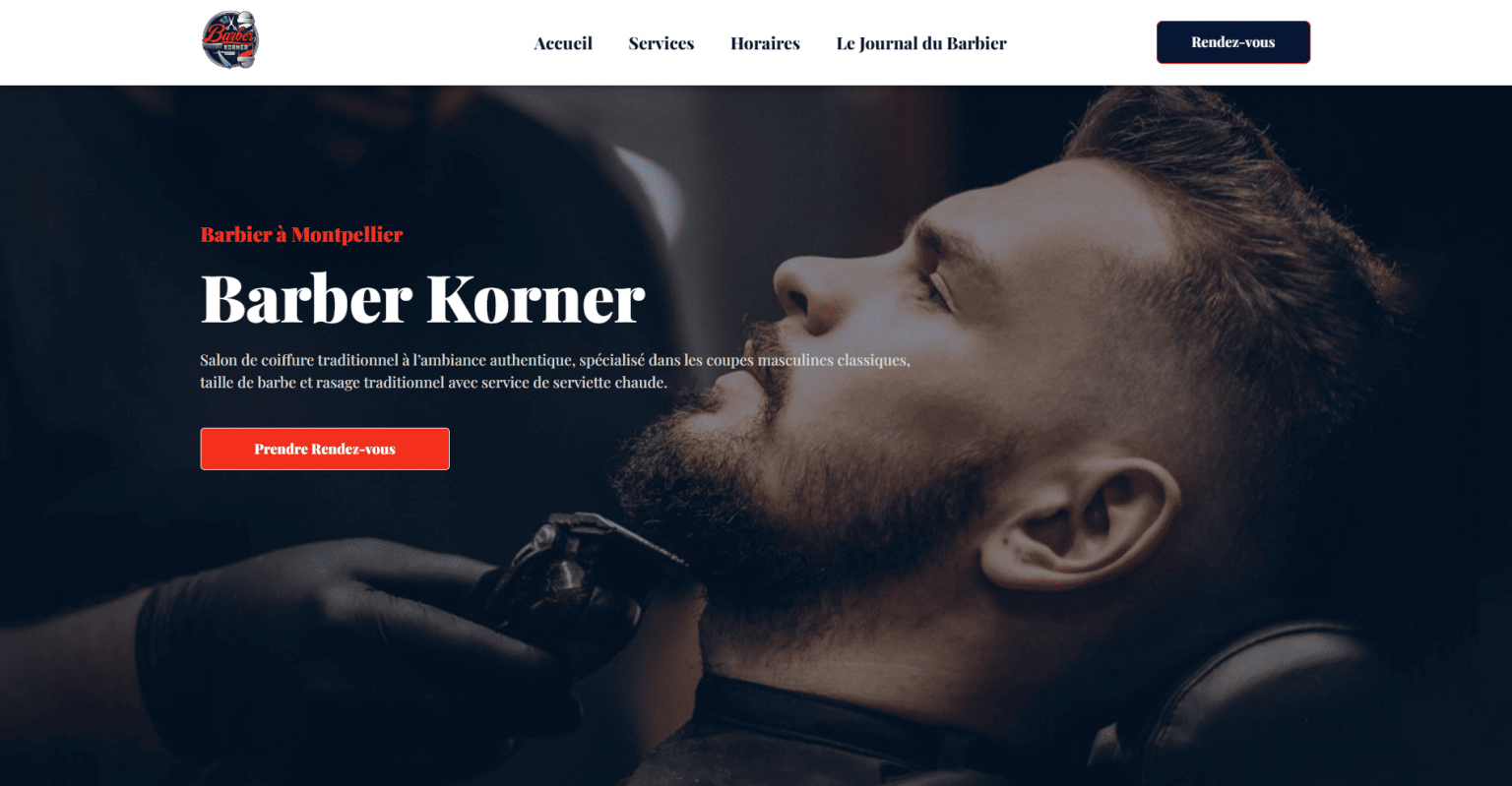 Site vitrine barbier