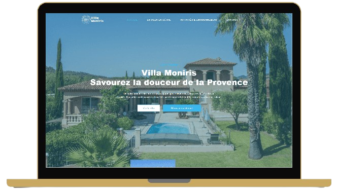 Site vitrine logement La villa moniris — création site web entreprise airbnb, agence web Paris