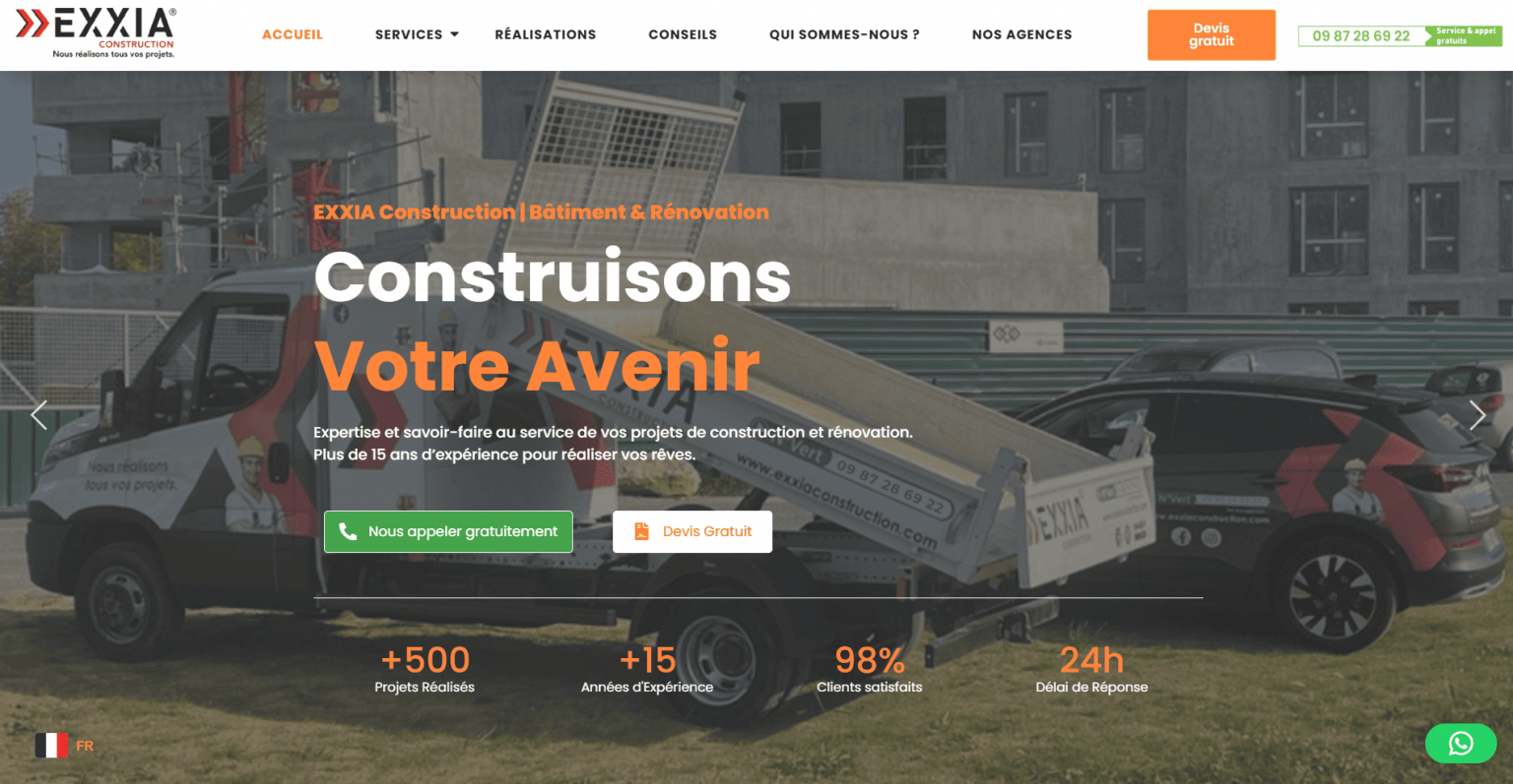 Site vitrine BTP rénovation
