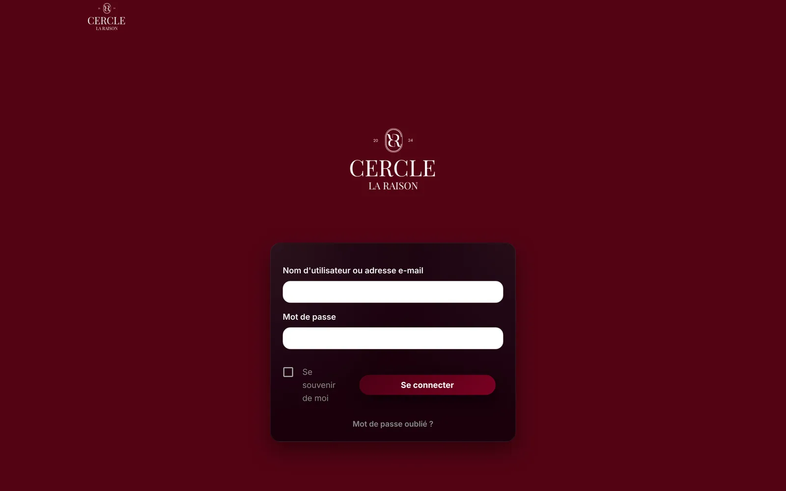 Page d’accueil du site Cercle La Raison