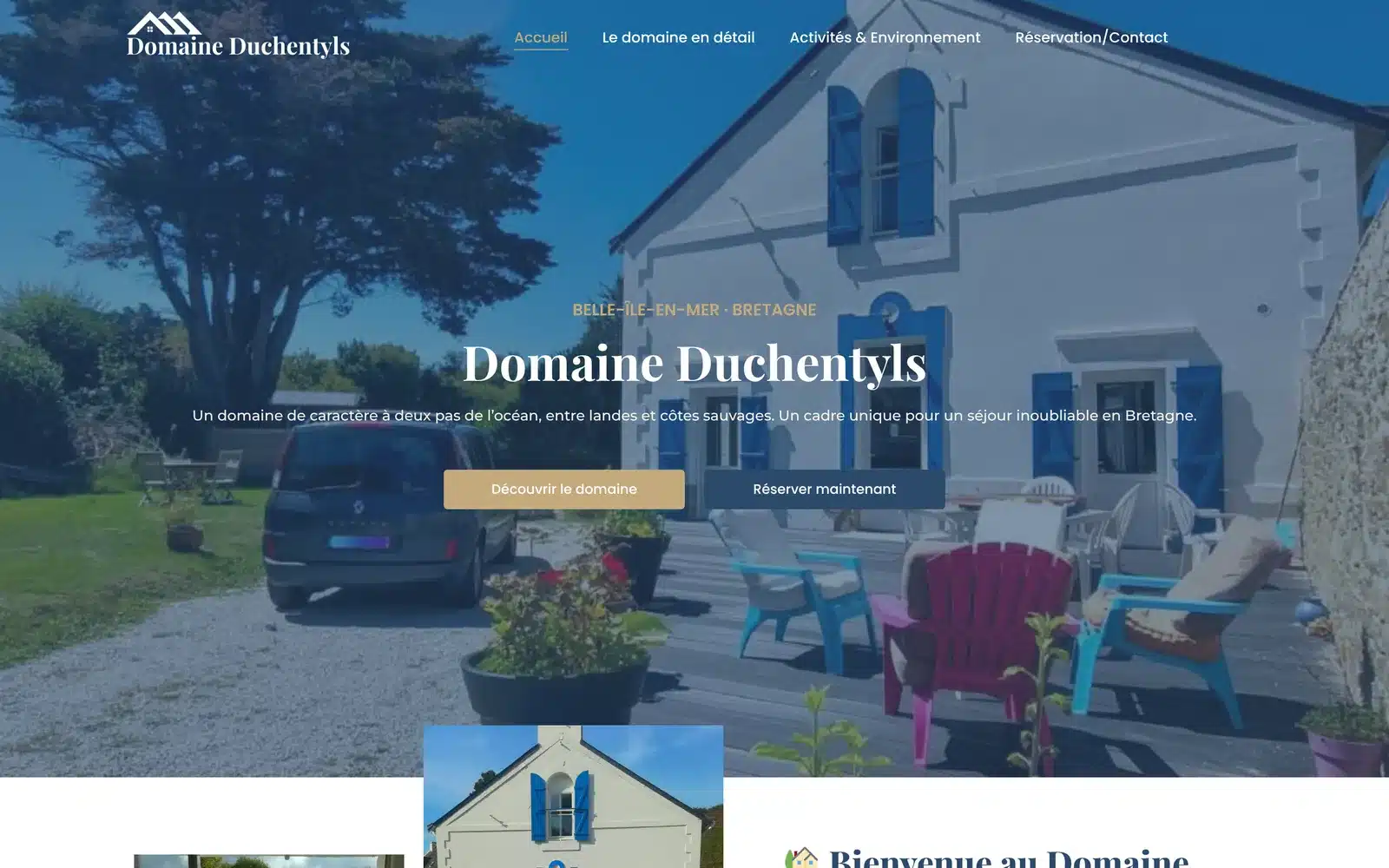 Page d’accueil du site Domaine Duchentyls