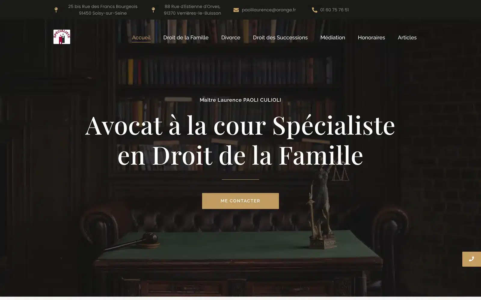 Page d’accueil du site Maître Laurence Paoli