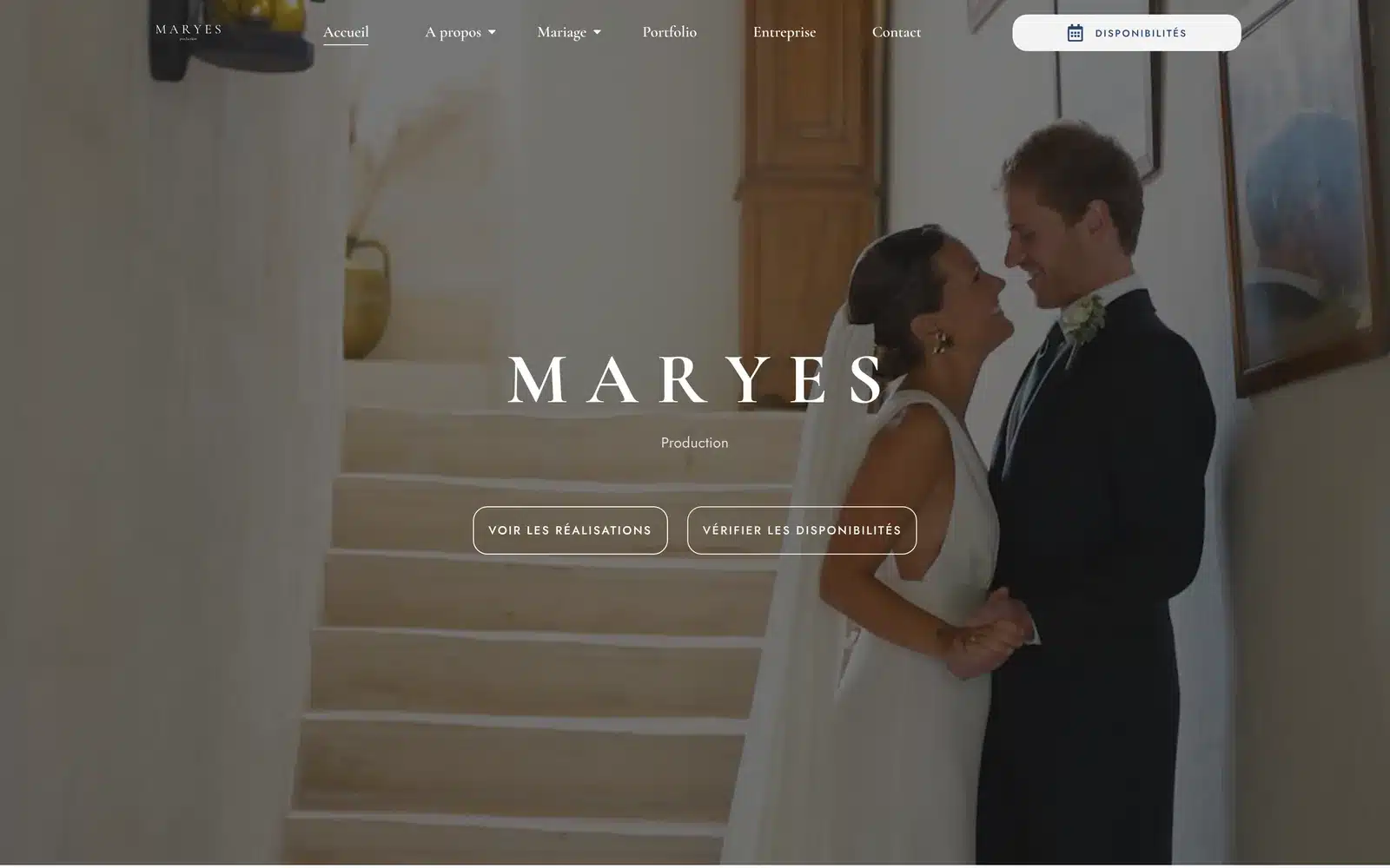 Page d’accueil du site Maryes Vidéo