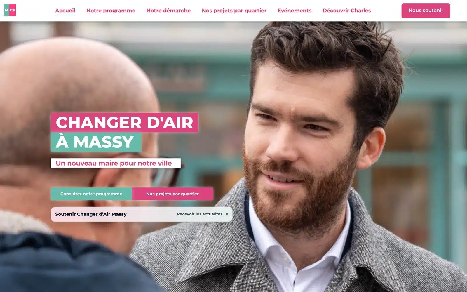 Page d’accueil du site Changer d’Air à Massy