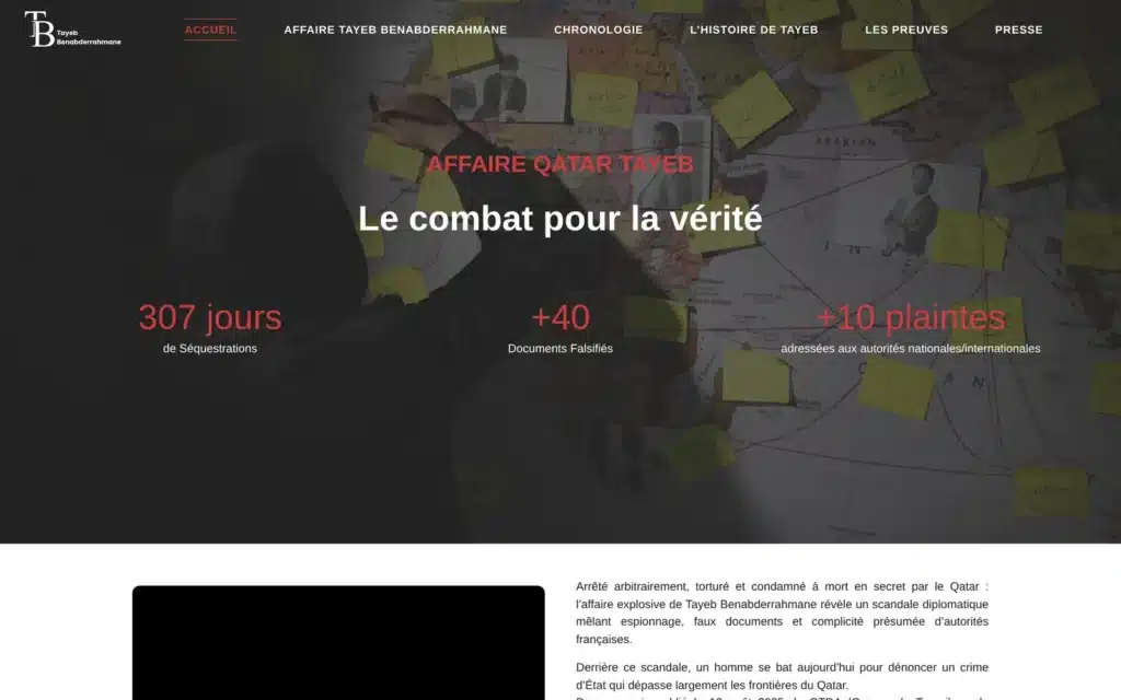 Site Affaire Tayeb Benabderrahmane réalisé par Aurea Media