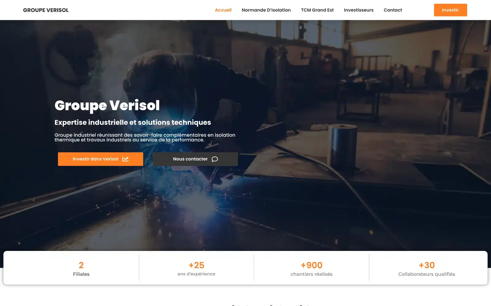 Page d’accueil du site Groupe Verisol